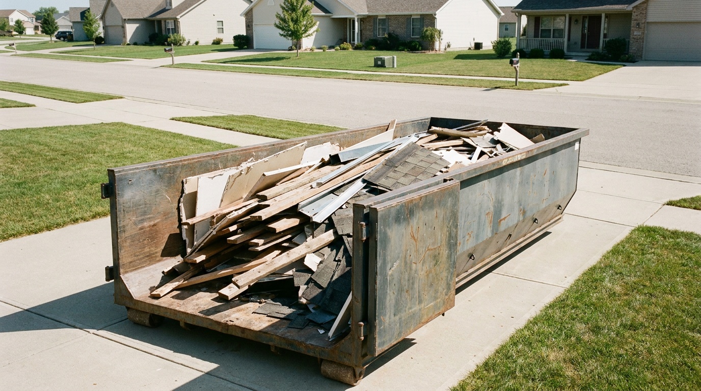 20 yard roll-off dumpster being loaded in Duncanville